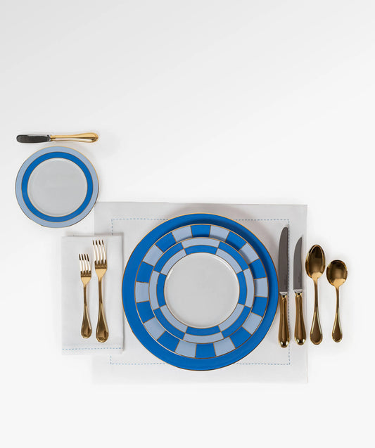 5-Piece KINGSWAY Blue Porcelain Dining Set